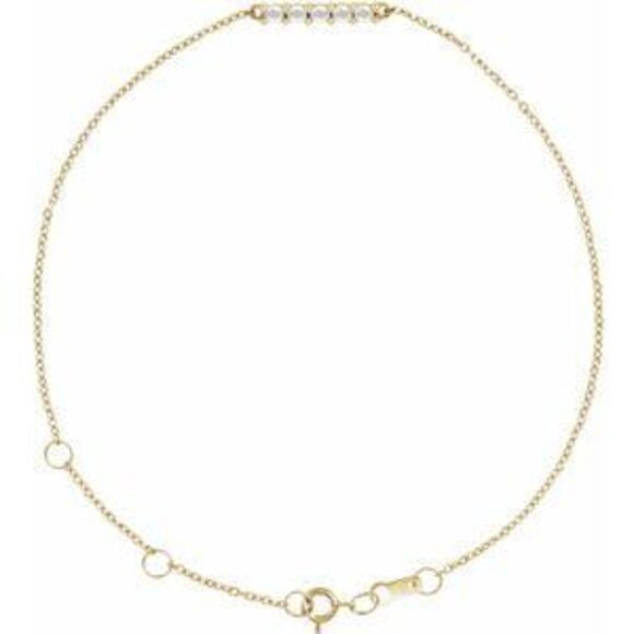 14K Yellow 1/10 CTW Natural Diamond Bar 6 1/2-7 1/2